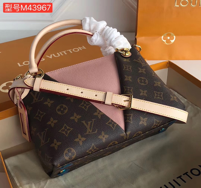 m43967 lv v tote bb 手袋 lv monogram帆布老花女包 lv女包 樱花粉