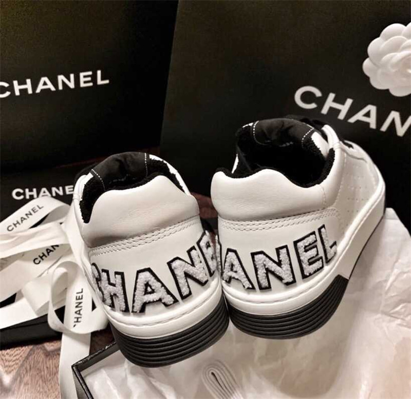 原单chanel香奈儿2020植绒logo拼色板鞋