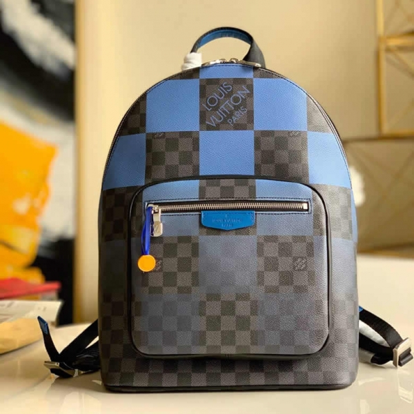 N40402 Louis Vuitton Blue Damier Graphite Giant Josh Backpack