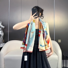 广州hermes围巾2025年专柜同步Hermes双面同色顶级丝绒方巾