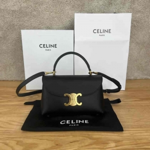 高仿赛琳CELINE NINO小号柔软牛皮革手袋118113黑色