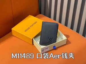 新加坡高仿LV钱夹M11489深蓝 全皮卡包钱包系列 口袋Aer钱夹 M81730 69979