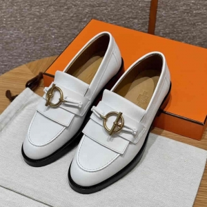 原单一比一爱马仕乐福鞋 HERMES 108 lmpact loafer-乐福鞋 白色/Blanc 小牛皮/calfskin