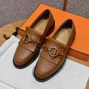 高仿一比一爱马仕乐福鞋 HERMES 108 lmpact loafer-乐福鞋 天然色/Natutel 小牛皮/calfskin